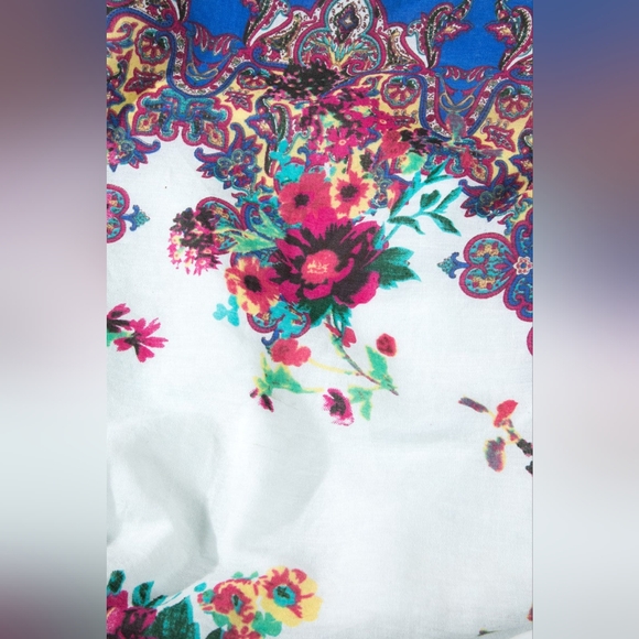 Boho Chic Beach Yoga Hobo Shoulder Bag - Paisley Floral Design - 100% Cotton - Picture 4 of 9